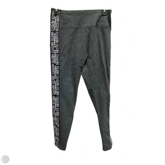 Athletic Leggings By Calvin Klein Performance In Grey, Size: M
