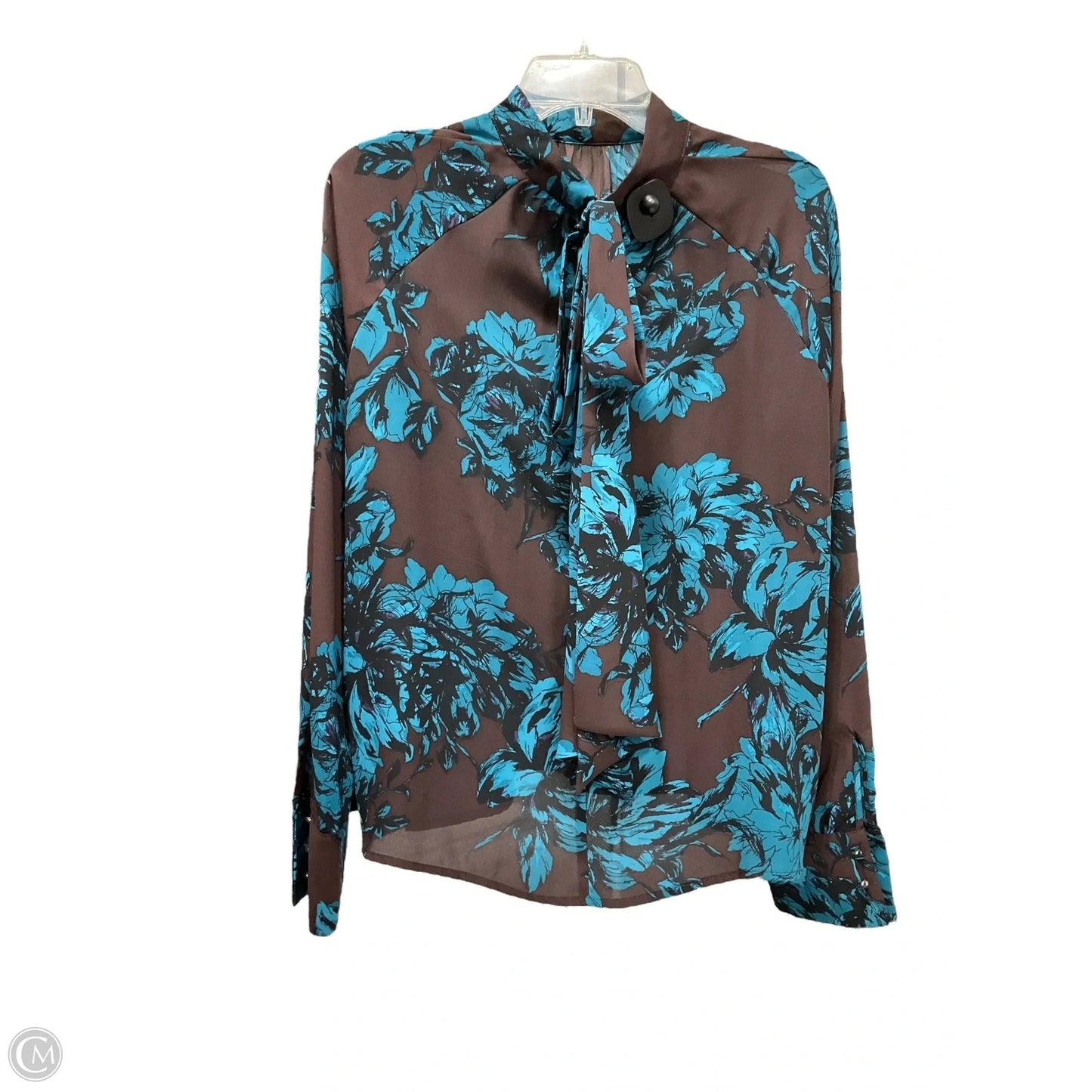 Top Long Sleeve By Who What Wear In Floral Print, Size: L