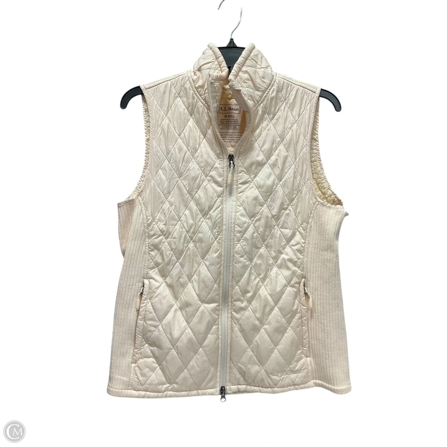 Vest Puffer & Quilted By L.l. Bean In Cream, Size: M