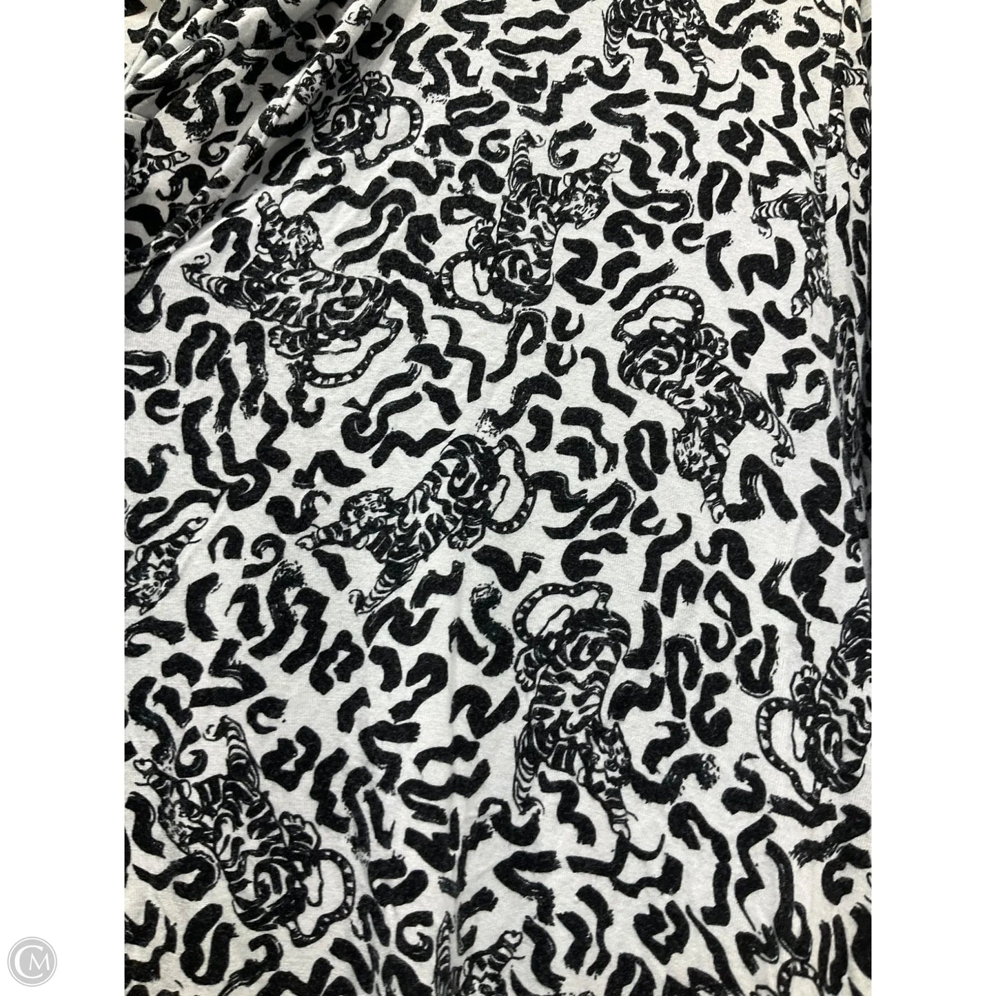 Top Long Sleeve By Tahari In Black & White, Size: Xl