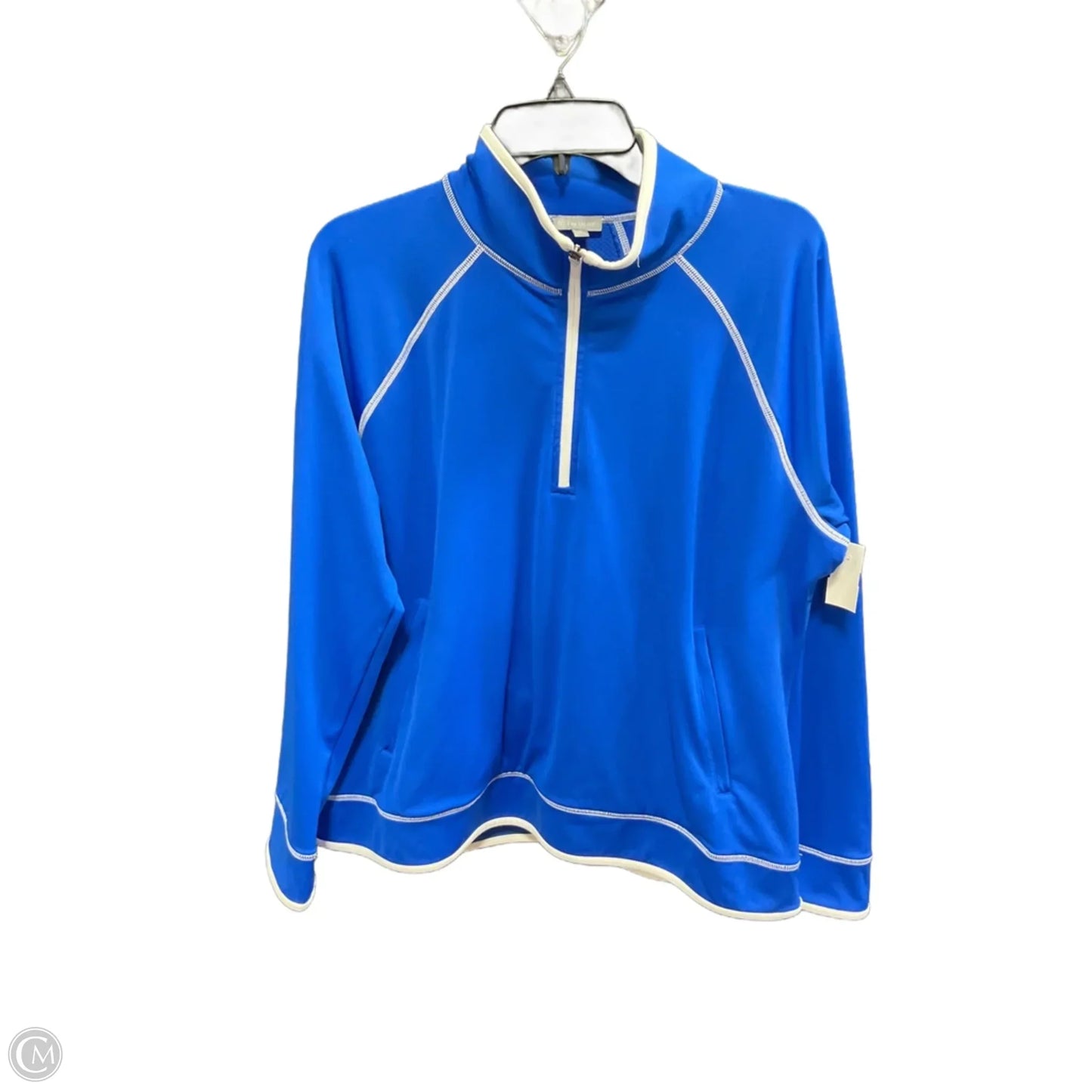 Athletic Top Long Sleeve Collar By Talbots In Blue, Size: Xl