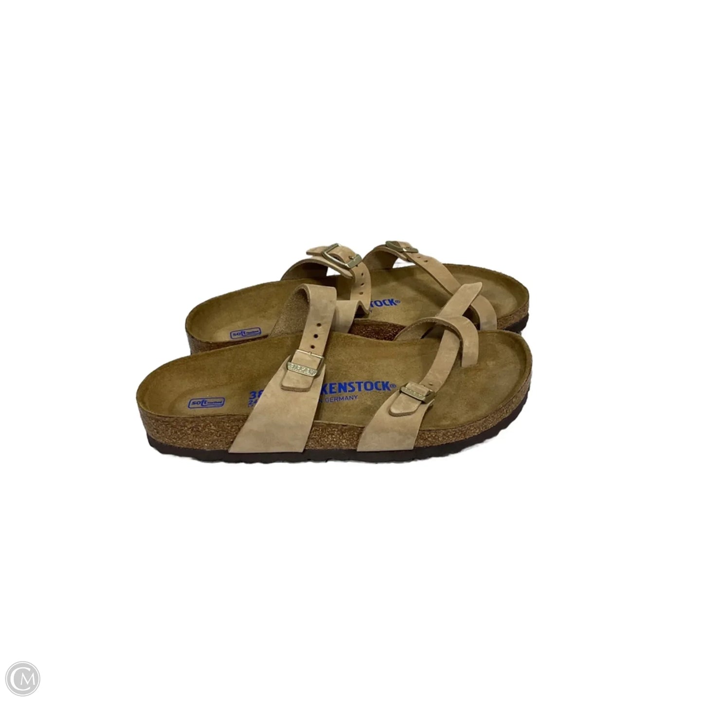 Sandals Flats By Birkenstock In Beige, Size: 7