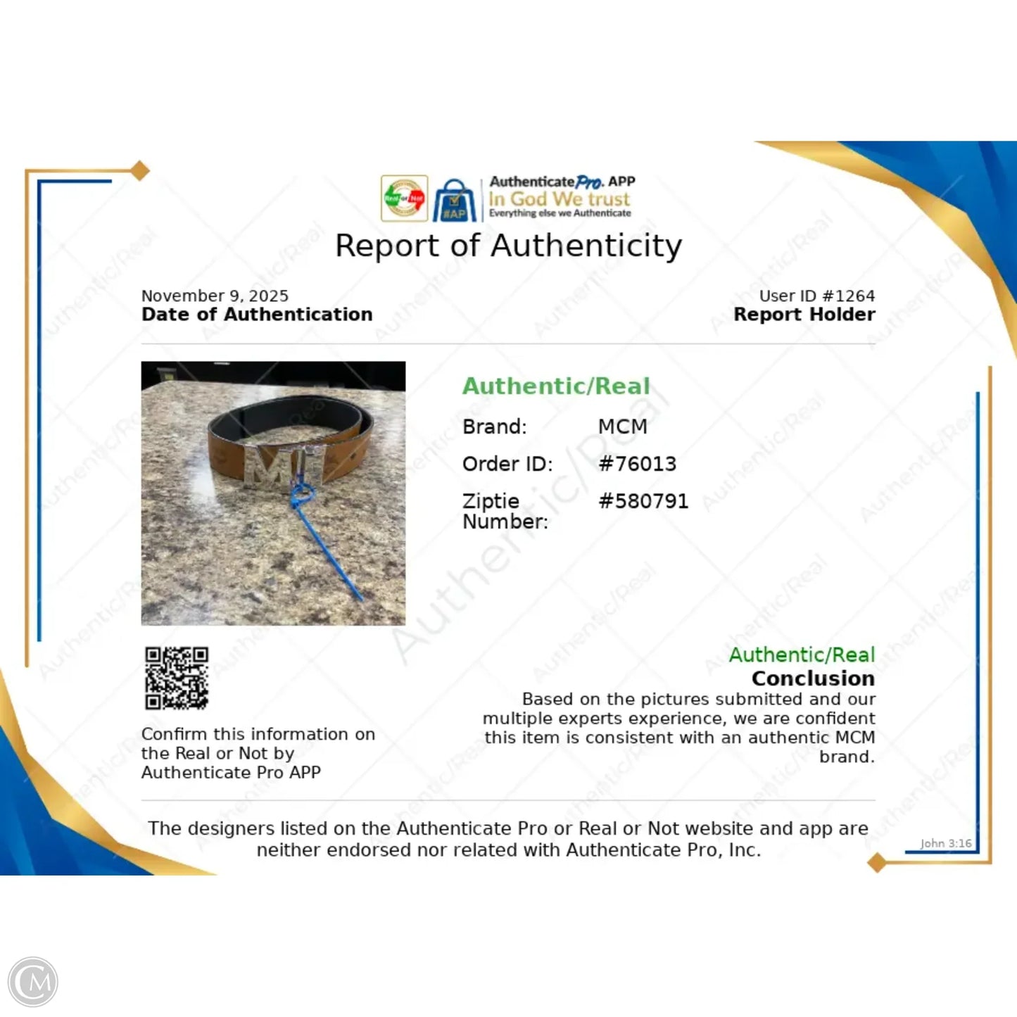 Belt Luxury Designer By Mcm, Size: Medium