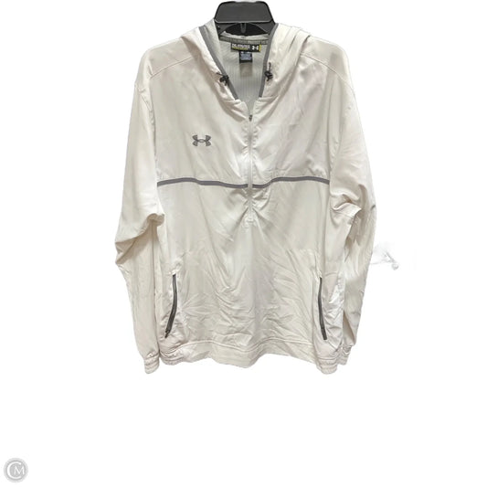 Athletic Jacket By Under Armour In White, Size: 2x