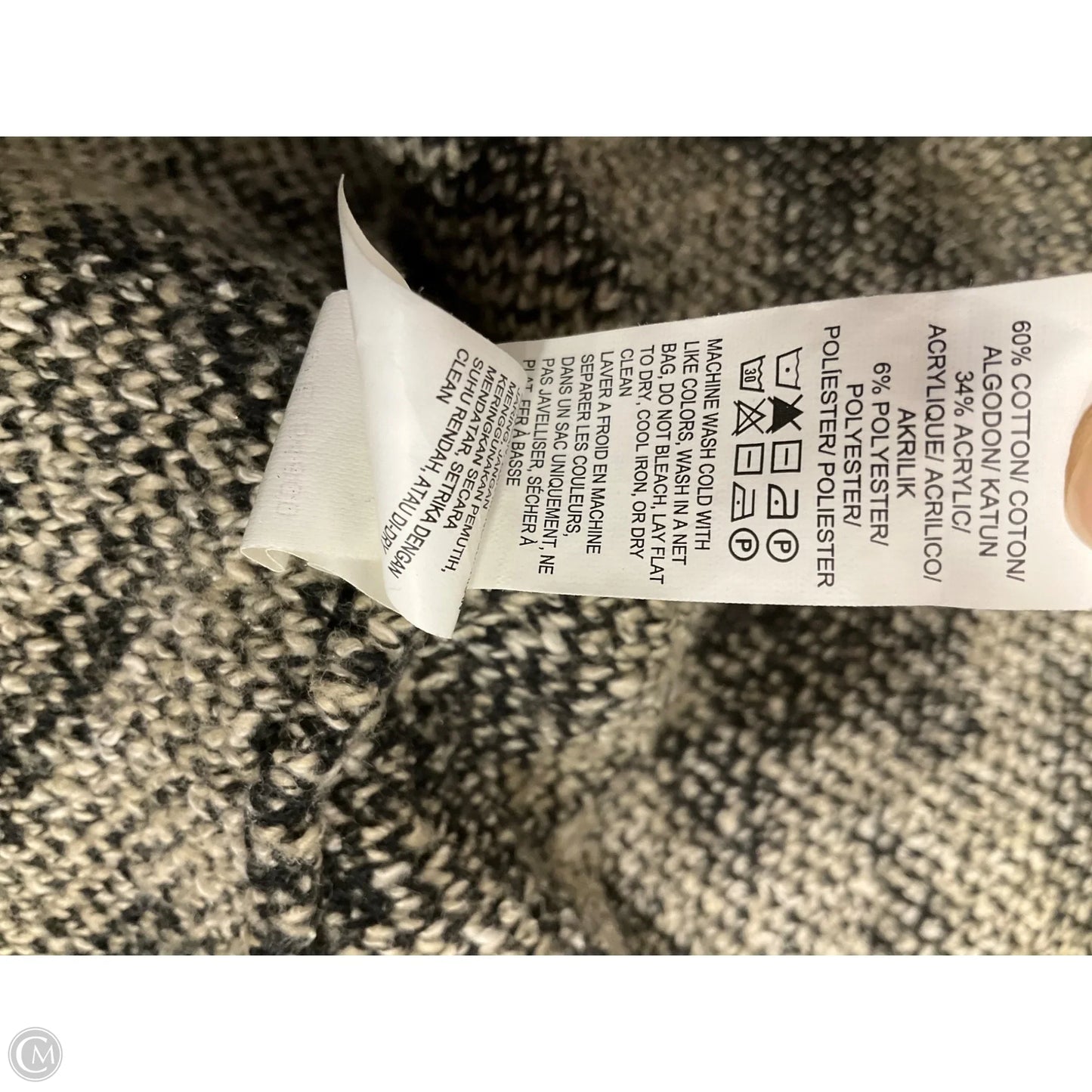 Cardigan By Lucky Brand In Black & Cream, Size: 1x