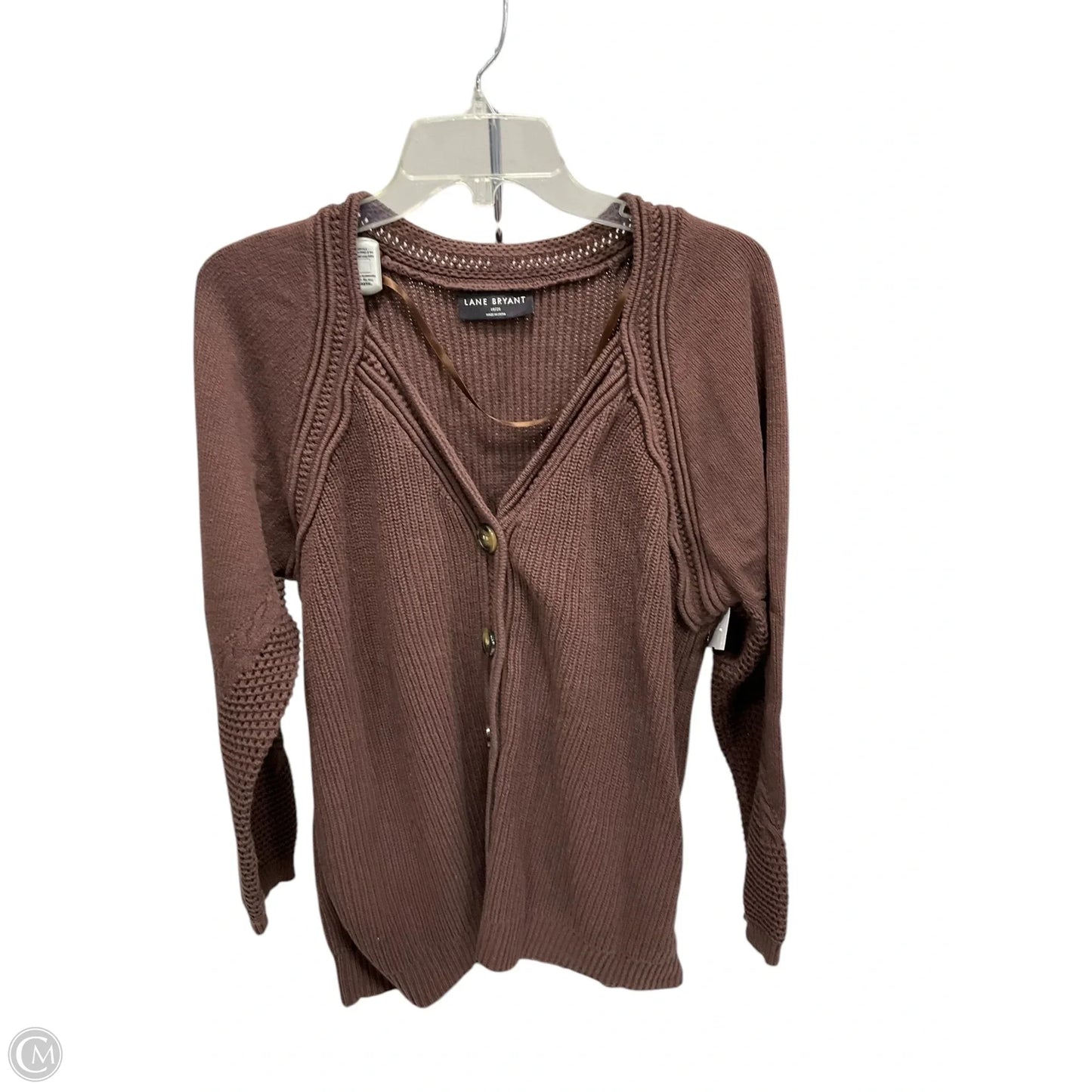 Cardigan By Lane Bryant In Brown, Size: 18
