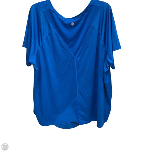 Athletic Top Short Sleeve By Tek Gear In Blue, Size: 3x