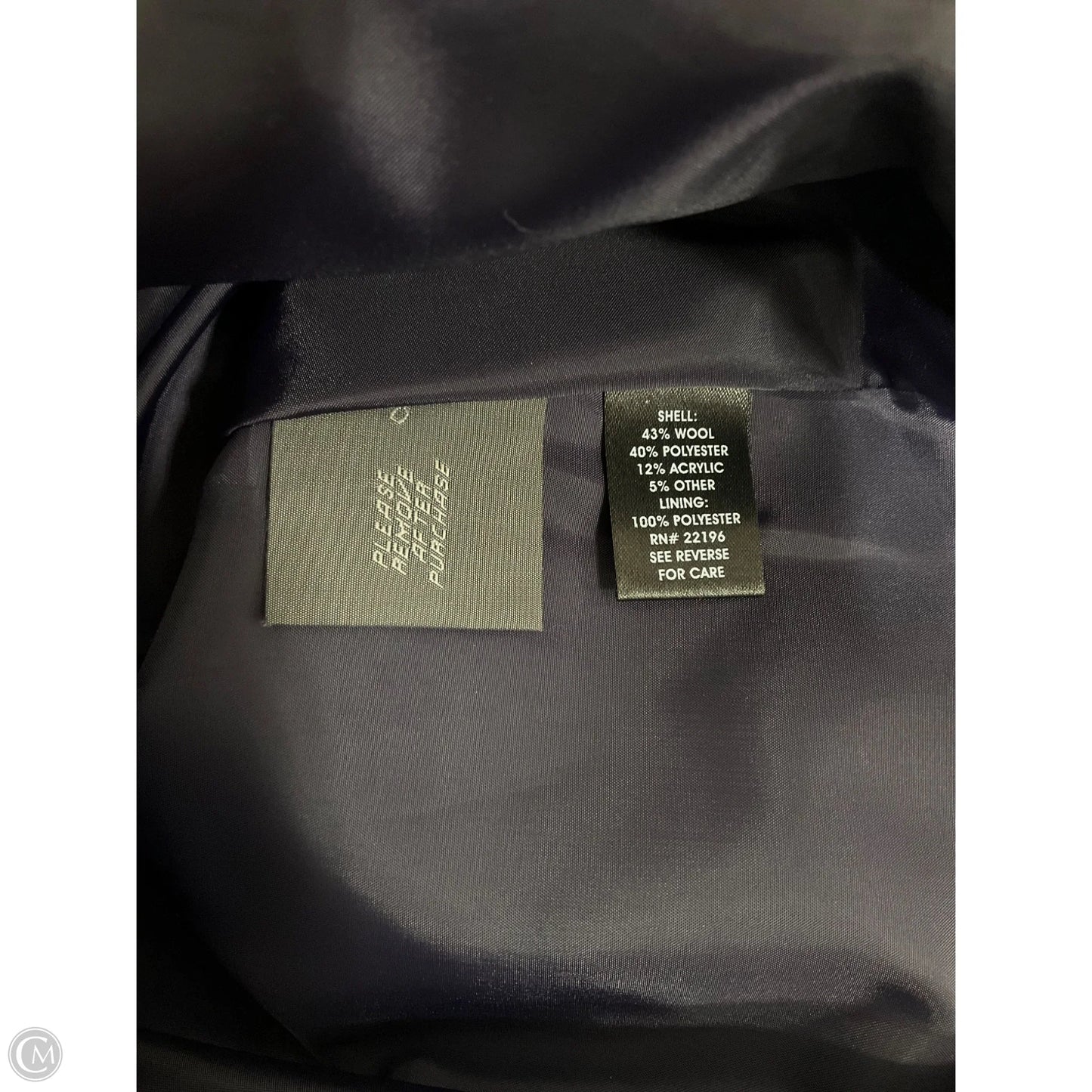 Coat Peacoat By Apt 9 In Grey & Purple, Size: L