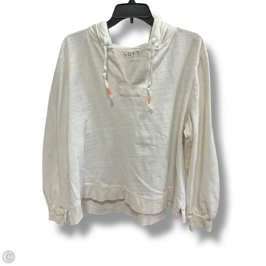 Sweatshirt Hoodie By Loft In Cream, Size: Xl