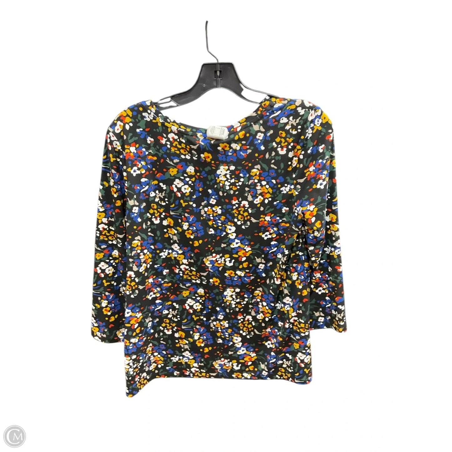 Top Long Sleeve By Jones New York In Black & Blue, Size: S