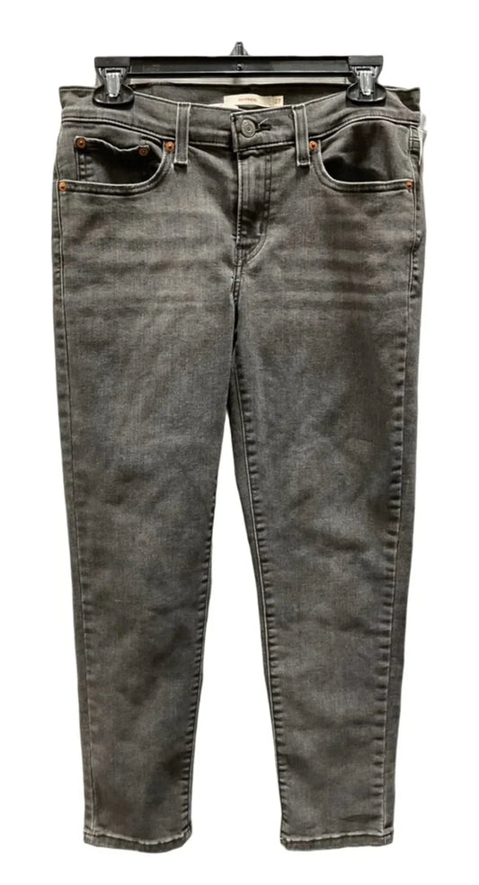 Jeans Straight By Levis In Black Denim, Size: 4