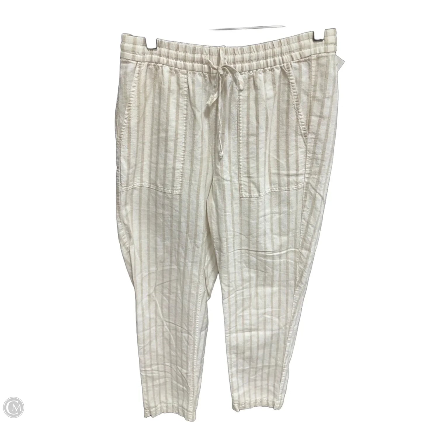 Pants Linen By J. Crew In Tan & White, Size: S