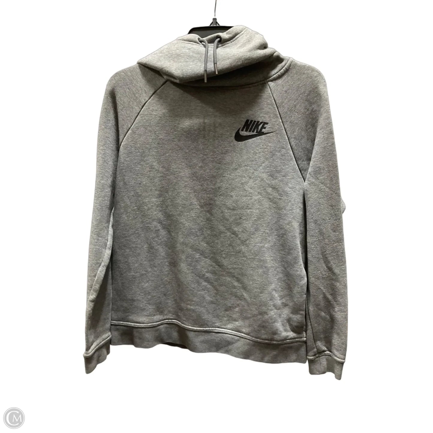 Sweatshirt Hoodie By Nike In Grey, Size: M