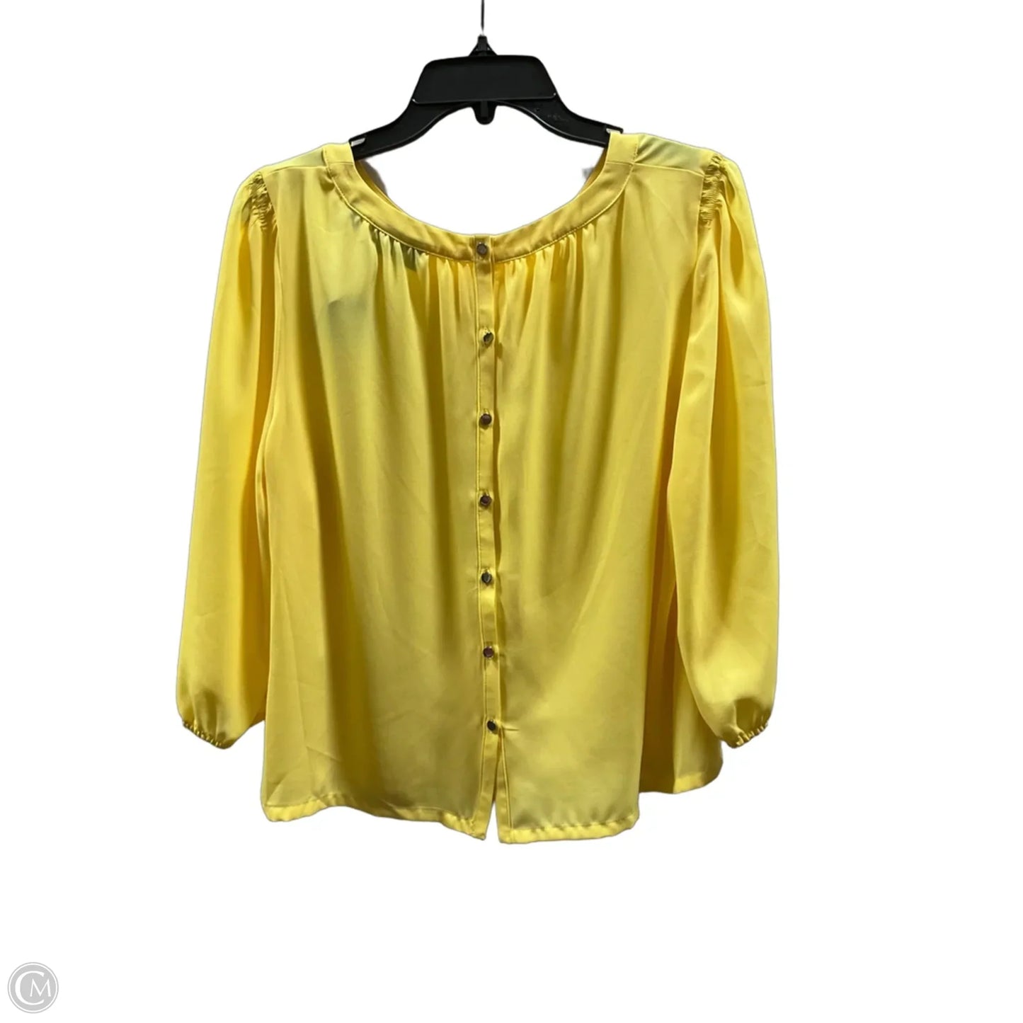 Top 3/4 Sleeve By New York And Co In Yellow, Size: L