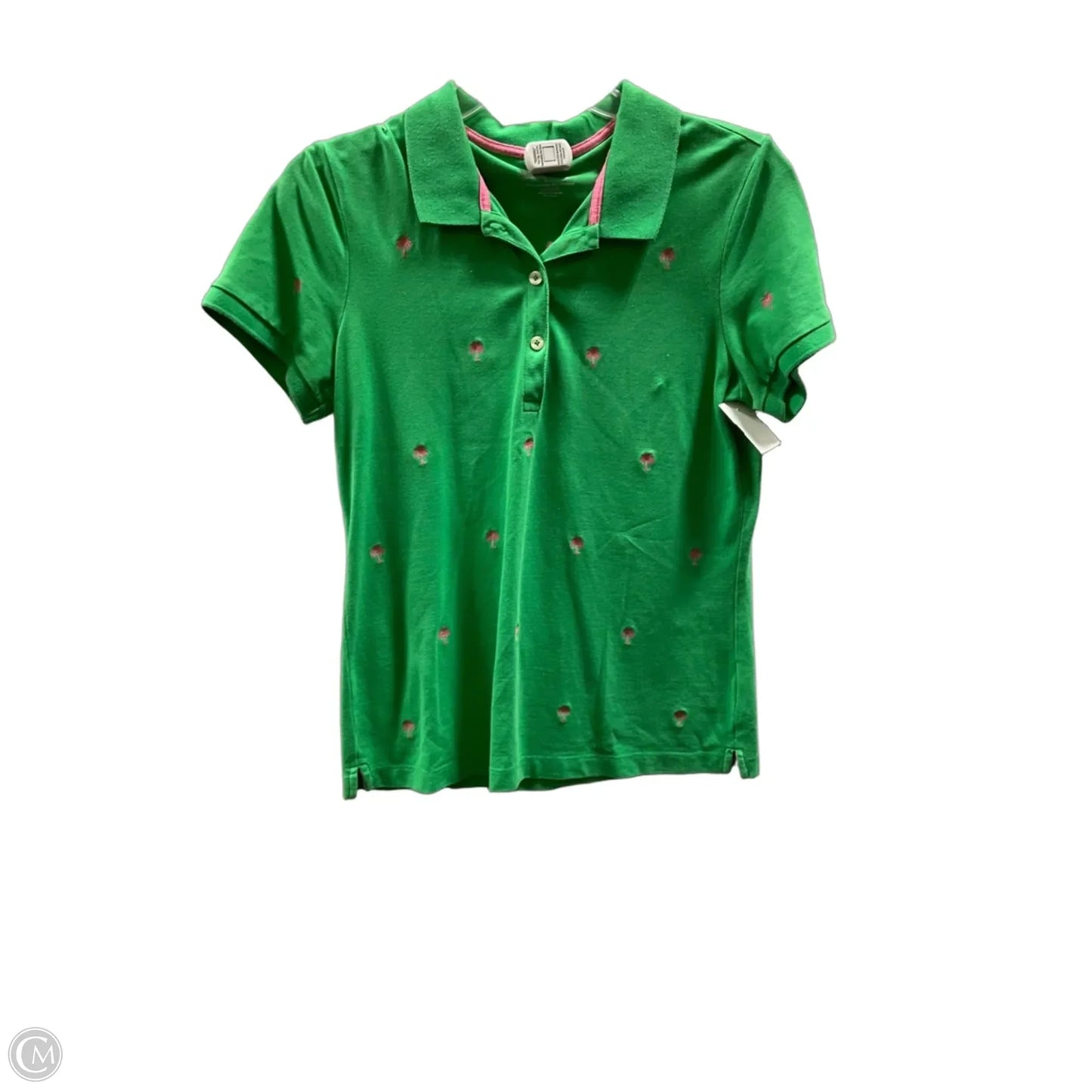 Top Short Sleeve Designer By Lilly Pulitzer In Green, Size: M