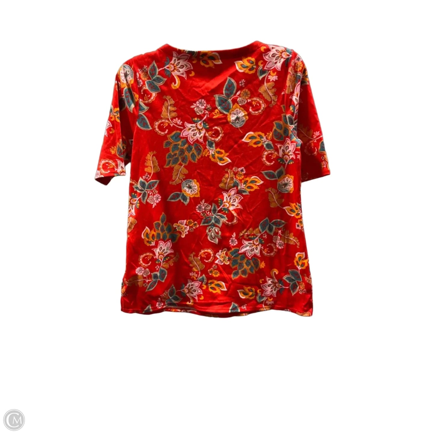 Top Short Sleeve By Croft And Barrow In Floral Print, Size: S