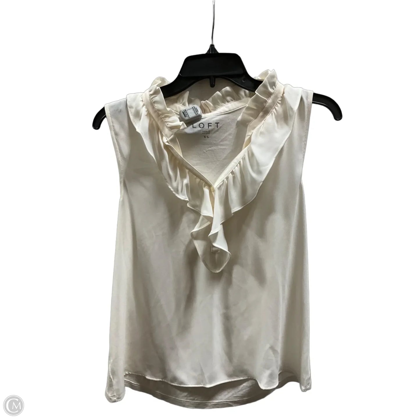 Top Sleeveless By Loft In Cream, Size: Xs
