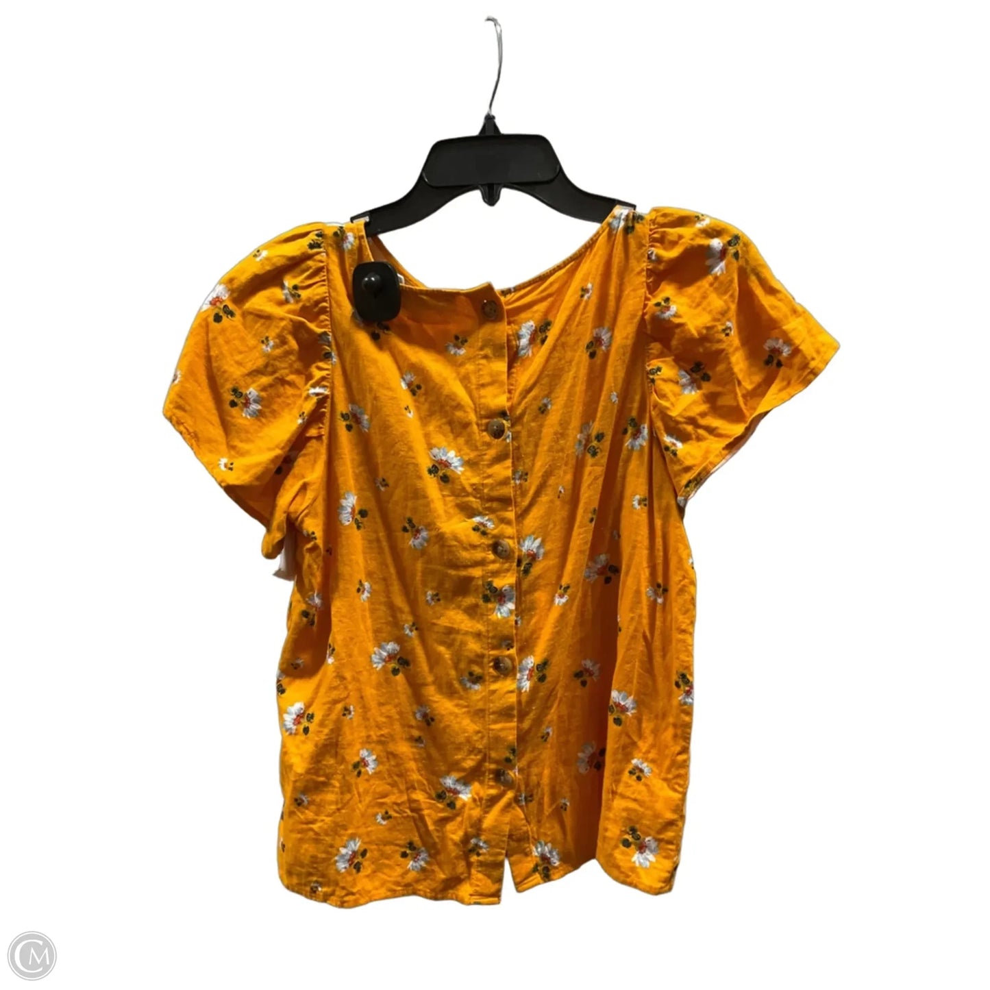 Top Short Sleeve By Loft In Yellow, Size: Xs