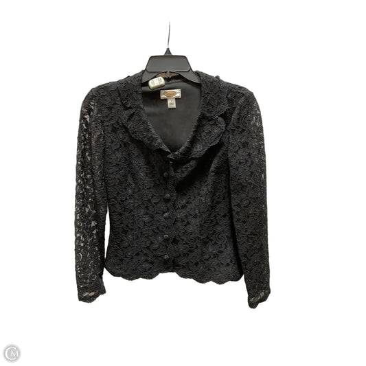 Blouse Long Sleeve By Talbots In Black, Size: 4
