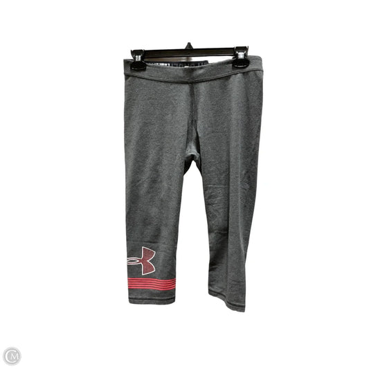 Athletic Leggings Capris By Under Armour In Grey & Pink, Size: M