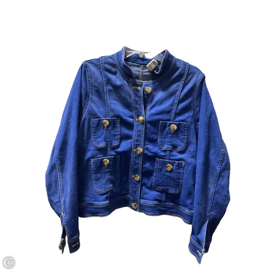 Jacket Designer By Lilly Pulitzer In Blue Denim, Size: L