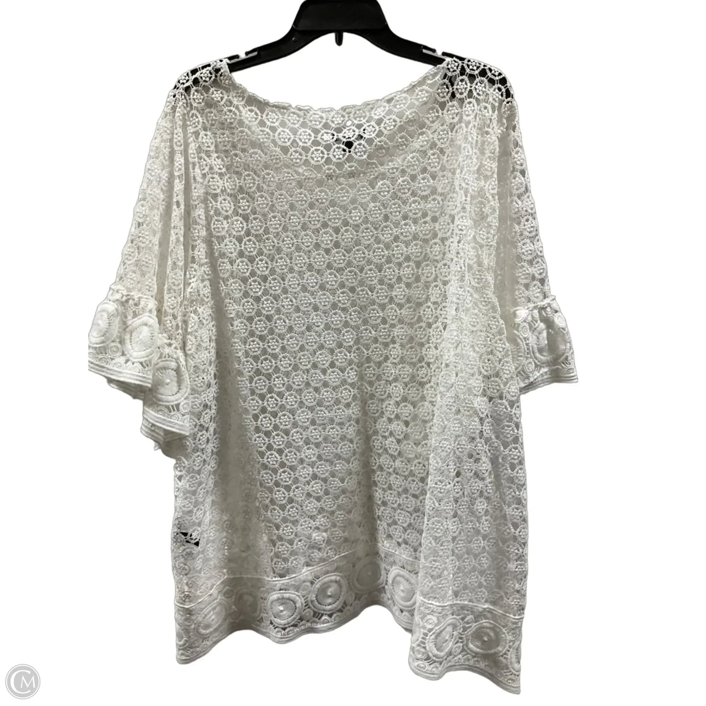 Top Short Sleeve By Lane Bryant In White, Size: 3x