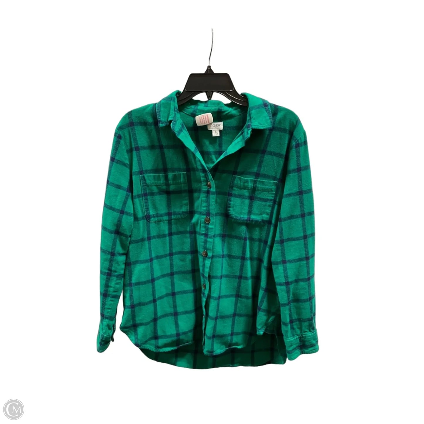 Blouse Long Sleeve By J. Crew In Green, Size: S