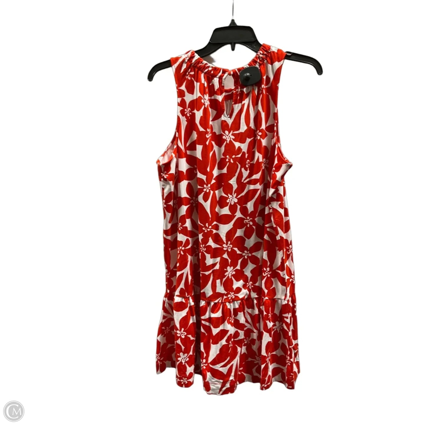 Dress Casual Midi By Loft In Red & White, Size: M