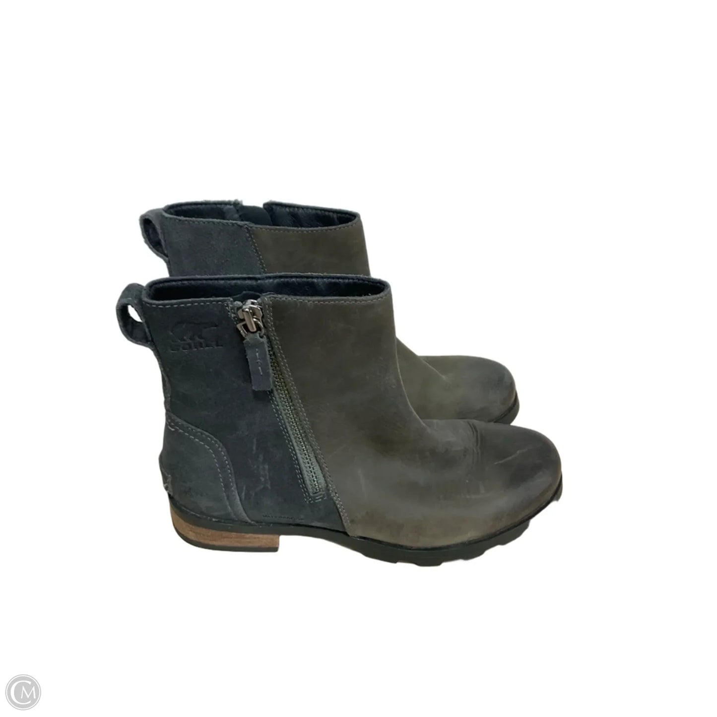 Boots Ankle Flats By Sorel In Green & Grey, Size: 8