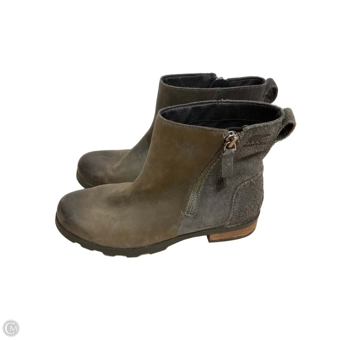 Boots Ankle Flats By Sorel In Green & Grey, Size: 8