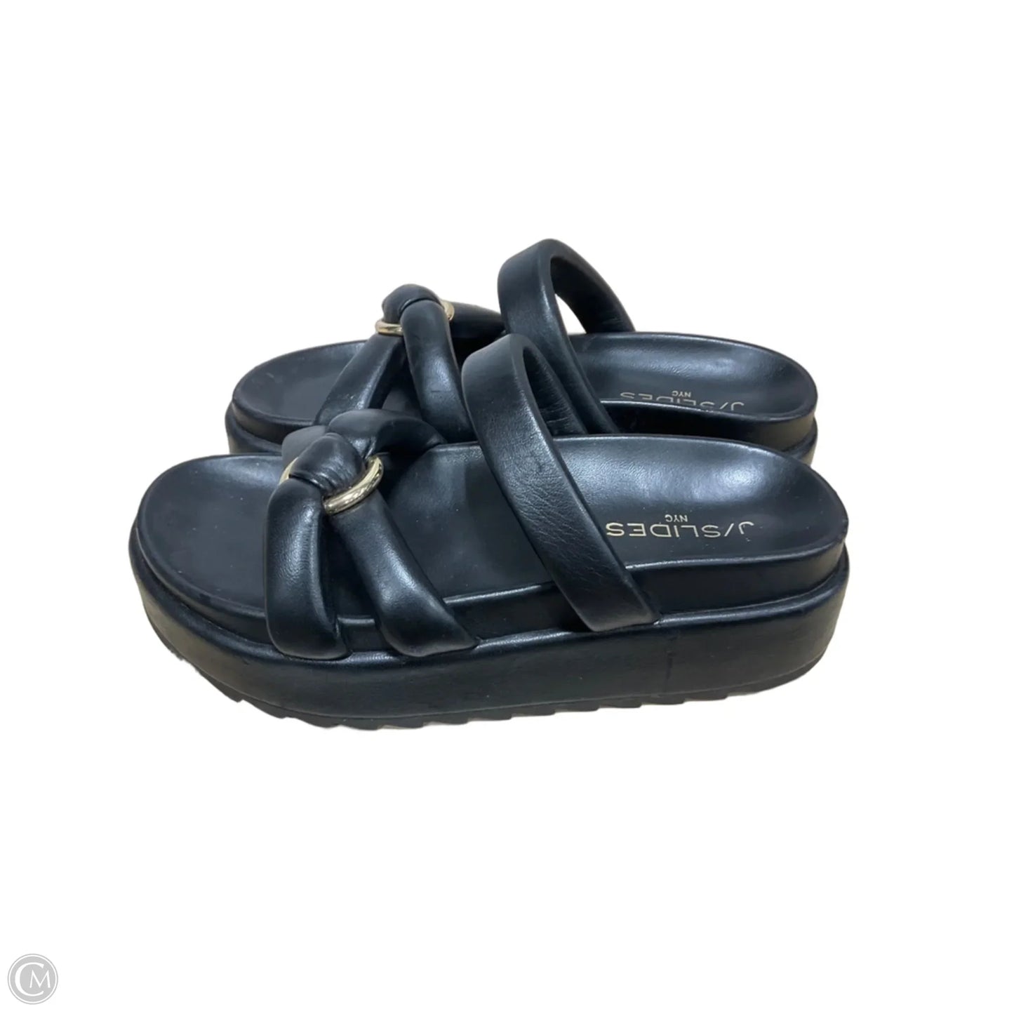 Sandals Flats By J Slides In Black, Size: 6.5