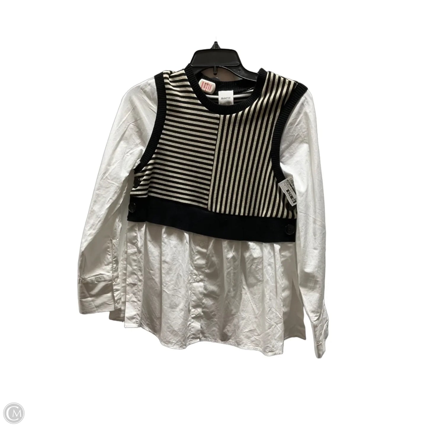 Top Long Sleeve By Maeve In Striped Pattern, Size: S