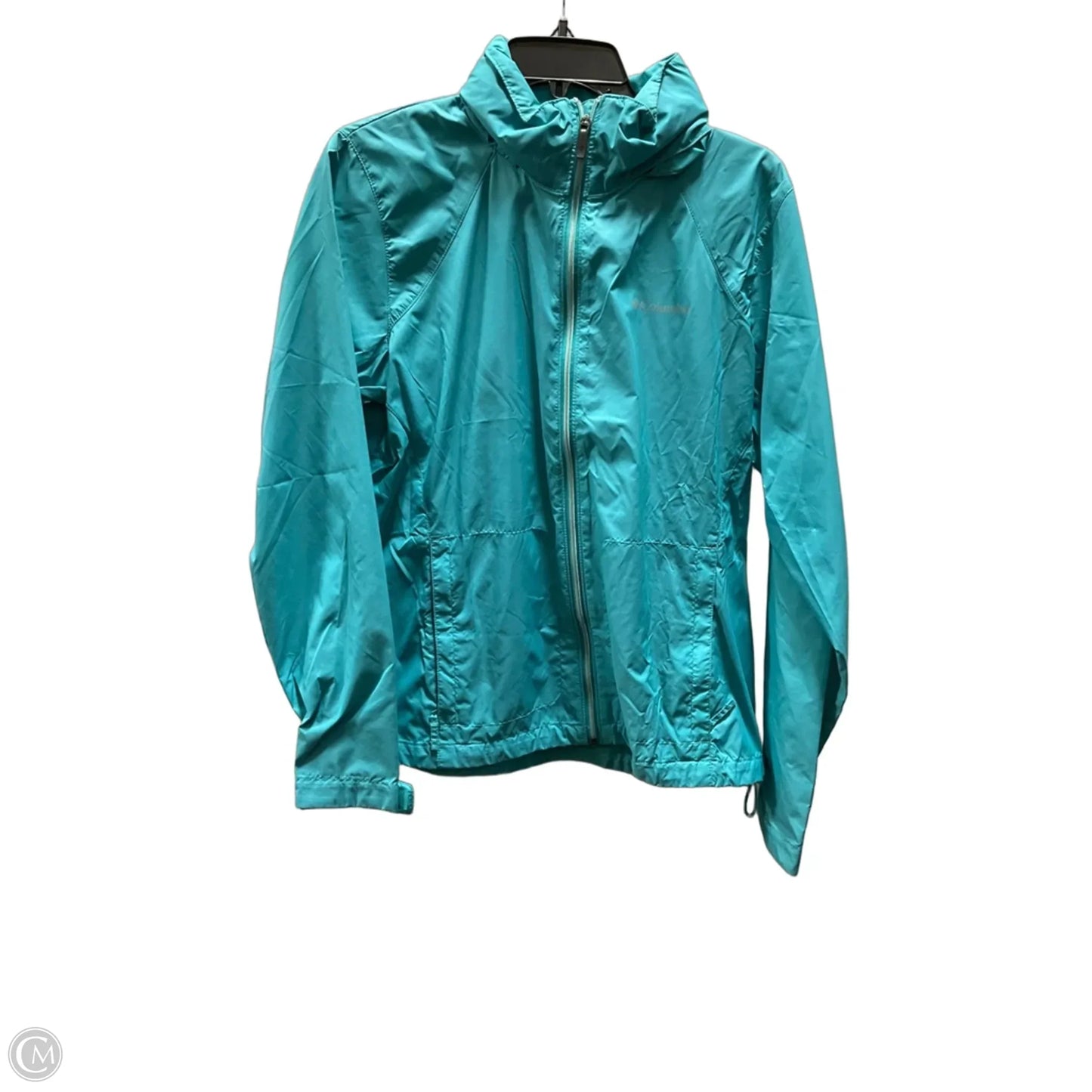 Coat Raincoat By Columbia In Aqua, Size: L