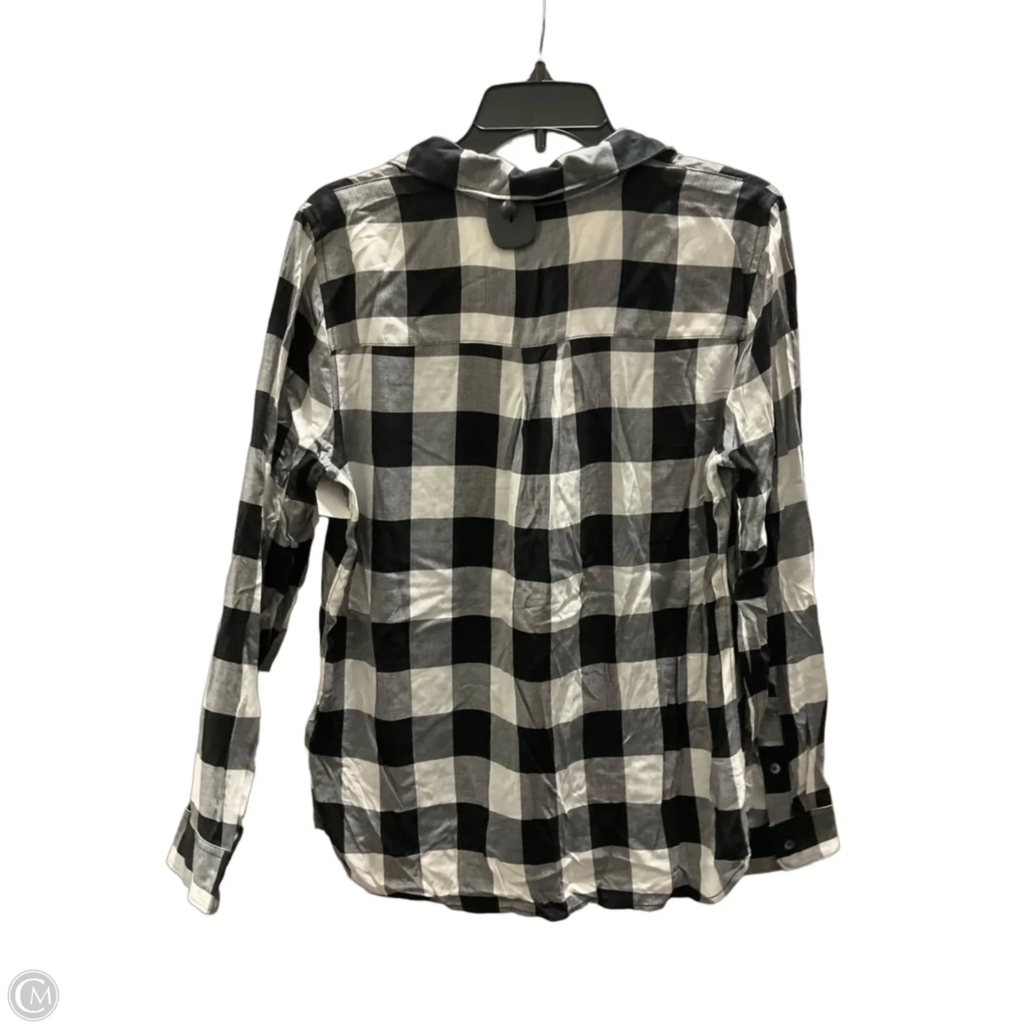 Blouse Long Sleeve By Madewell In Black & White, Size: L