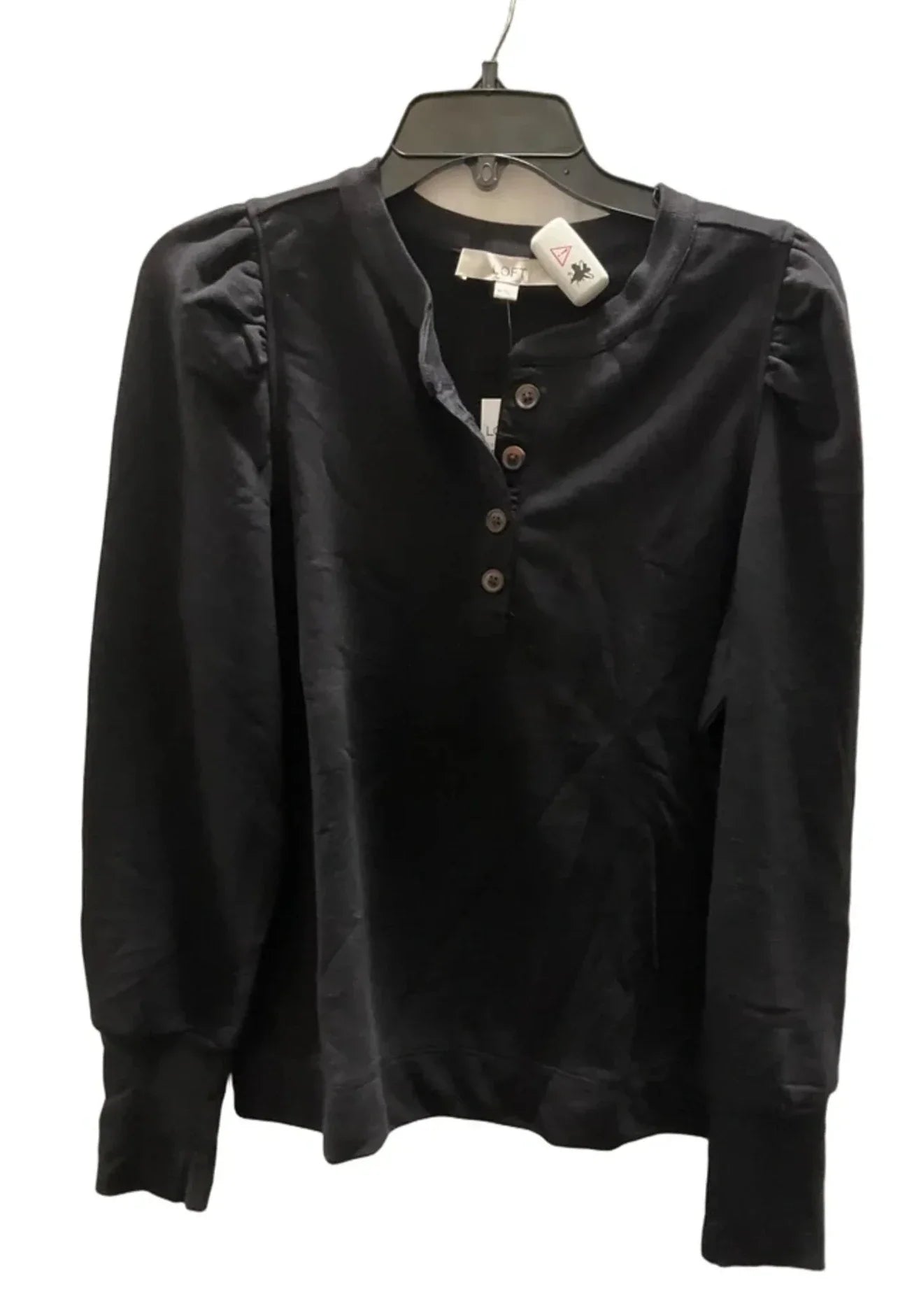 Top Long Sleeve Basic By Loft In Black, Size: M