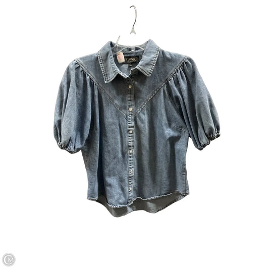 Top Short Sleeve By Flying Tomato In Blue, Size: S