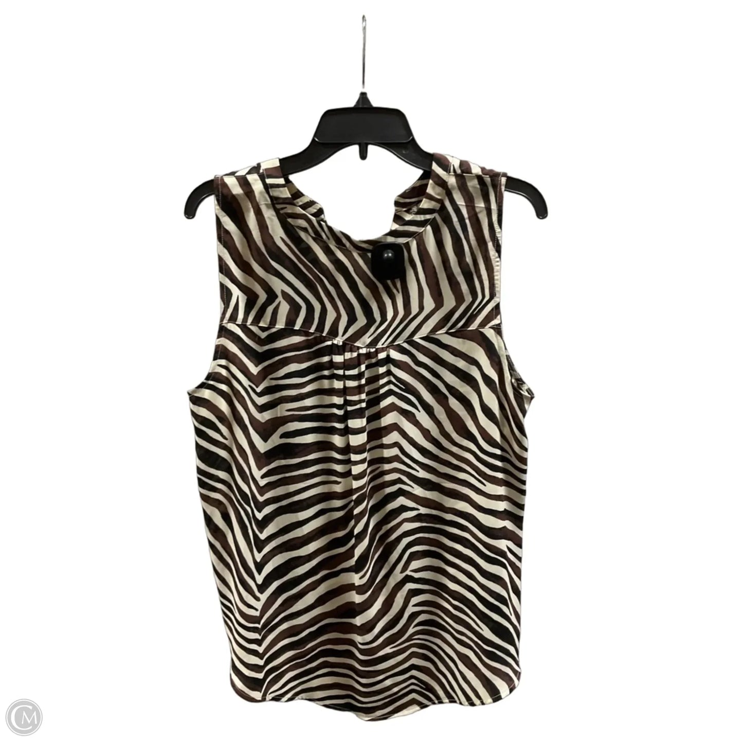 Top Sleeveless By Maurices In Brown & Cream, Size: 1x