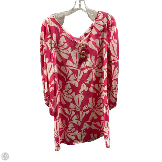 Dress Casual Midi By Lilly Pulitzer In Pink & White, Size: 6