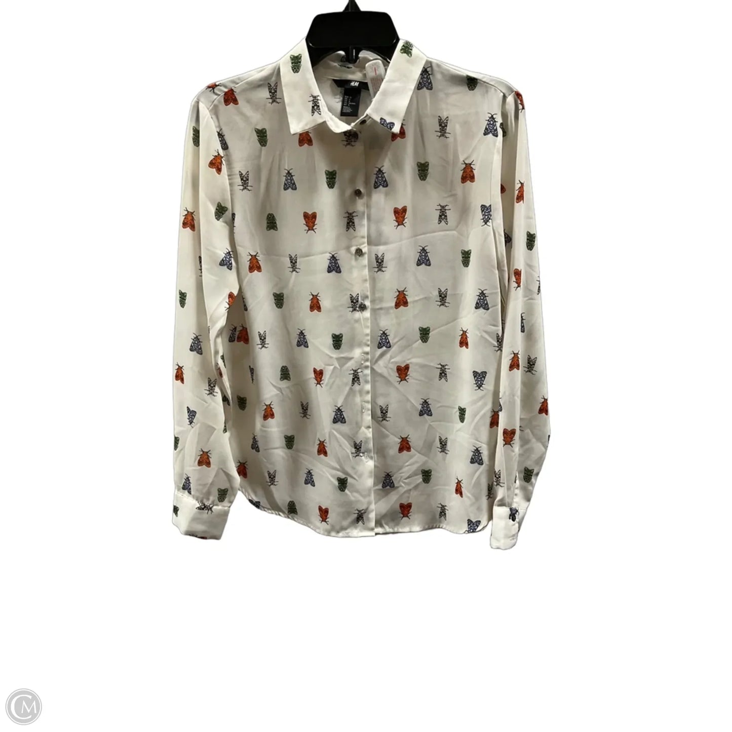 Blouse Long Sleeve By H&m In White, Size: 6