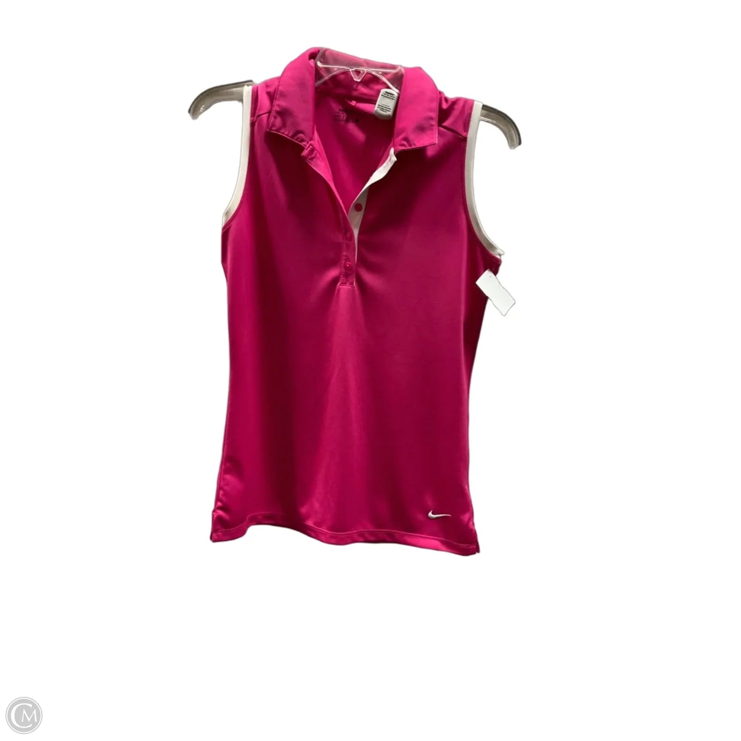 Athletic Tank Top By Nike In Pink & White, Size: S