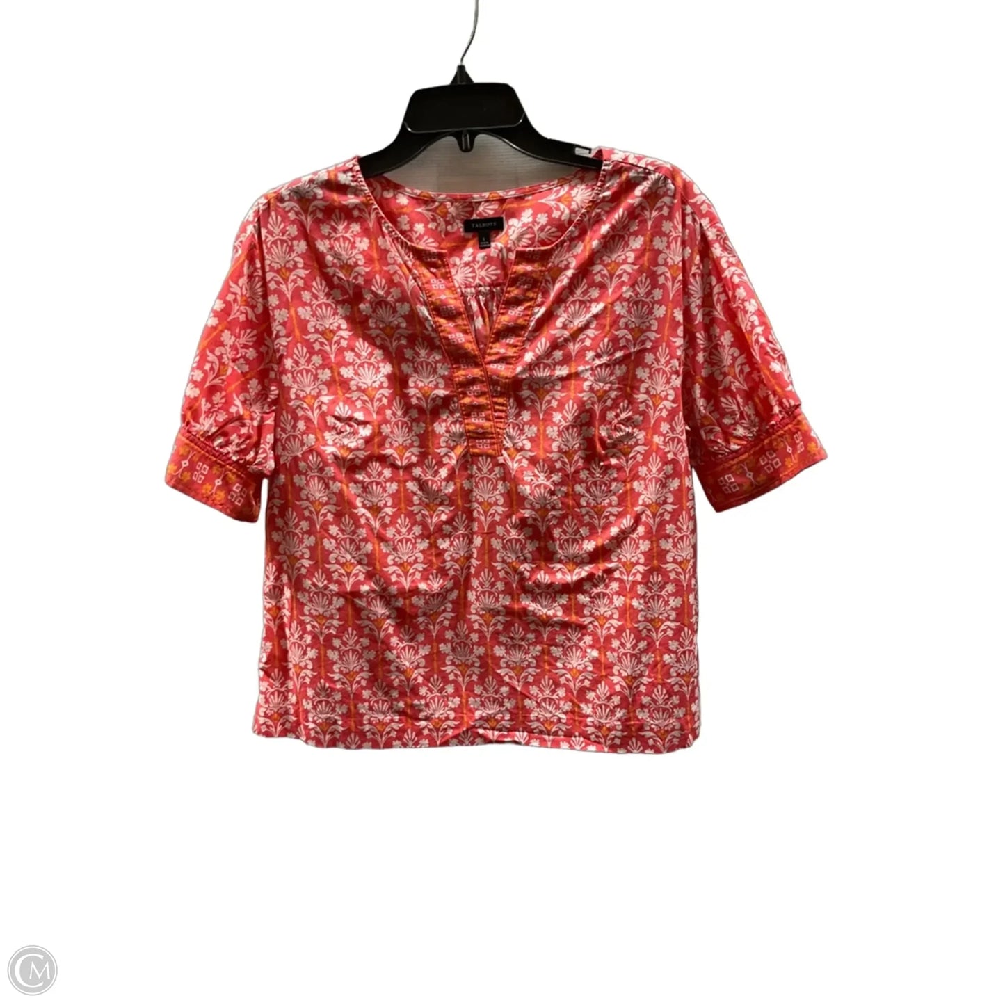 Top Short Sleeve By Talbots In Pink & Yellow, Size: S
