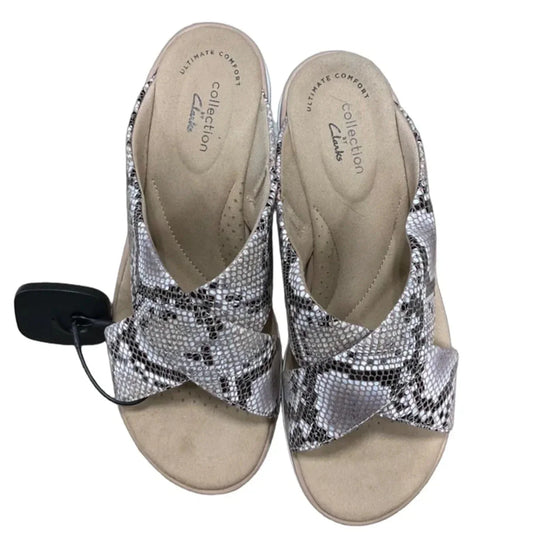 Shoes Heels Wedge By Clarks In Snakeskin Print, Size: 6