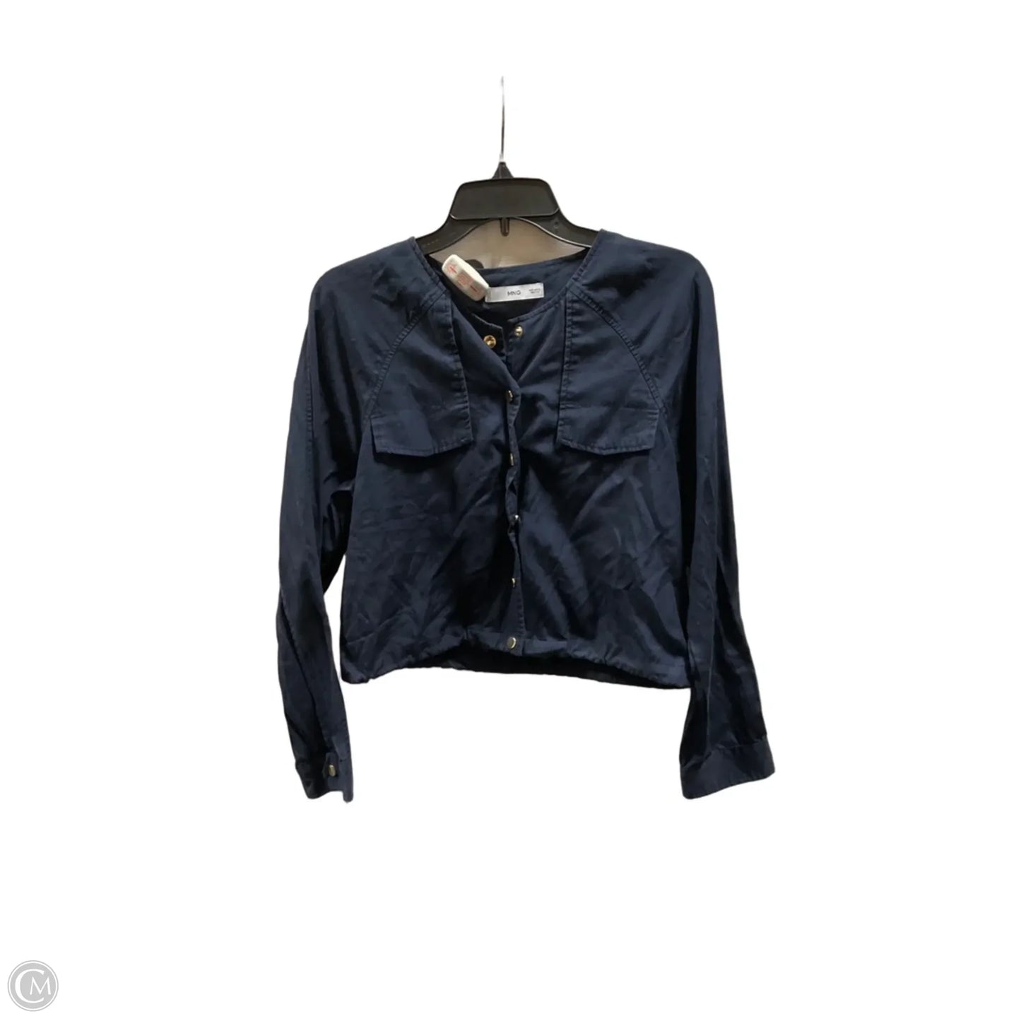 Blouse Long Sleeve By Mng In Blue, Size: S