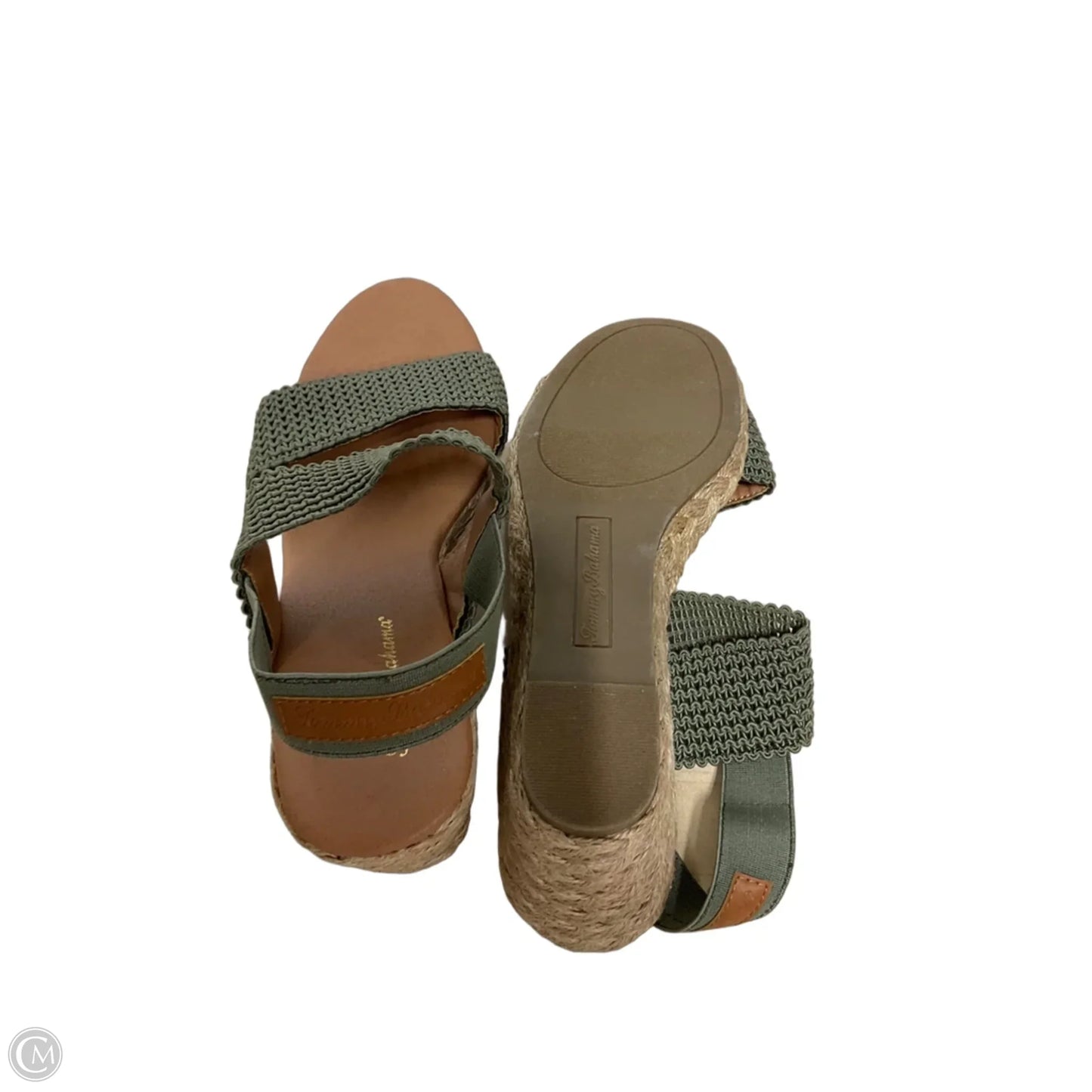Sandals Heels Wedge By Tommy Bahama In Brown & Green, Size: 8.5