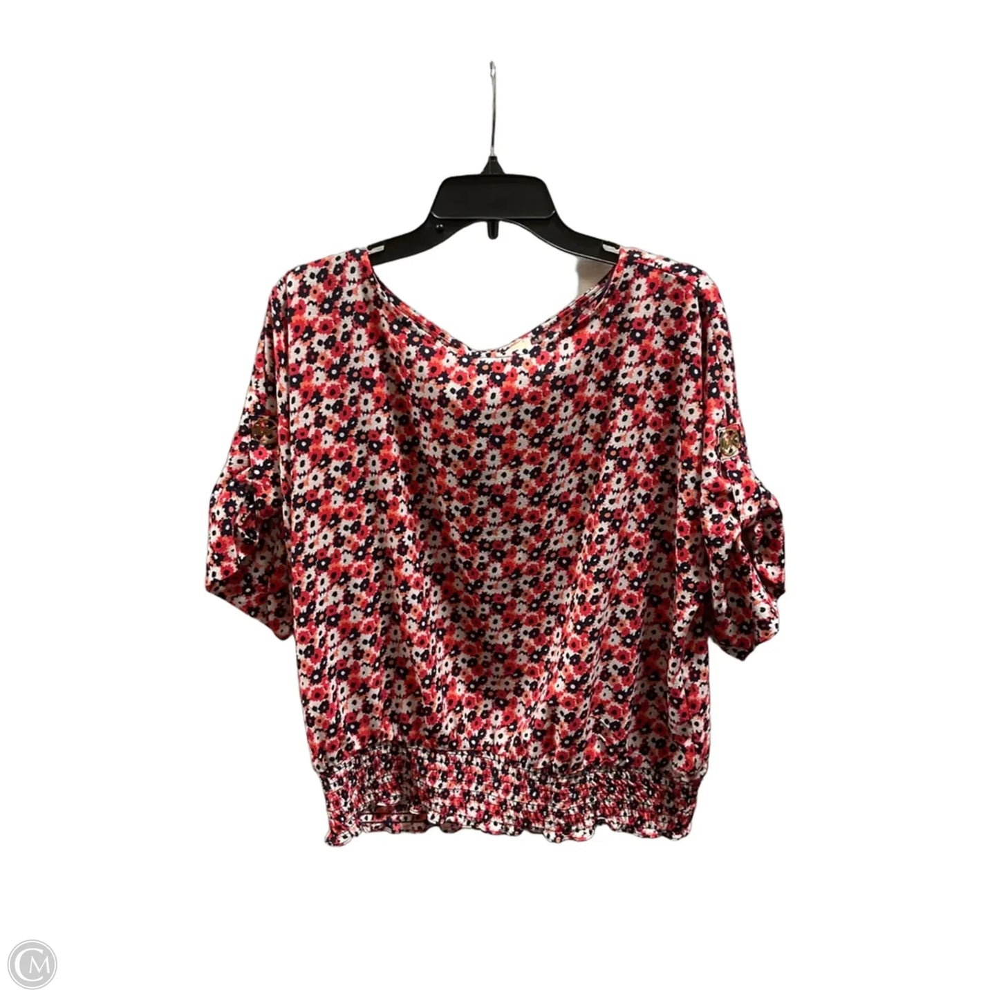 Top Short Sleeve By Michael By Michael Kors In Blue & Red, Size: L