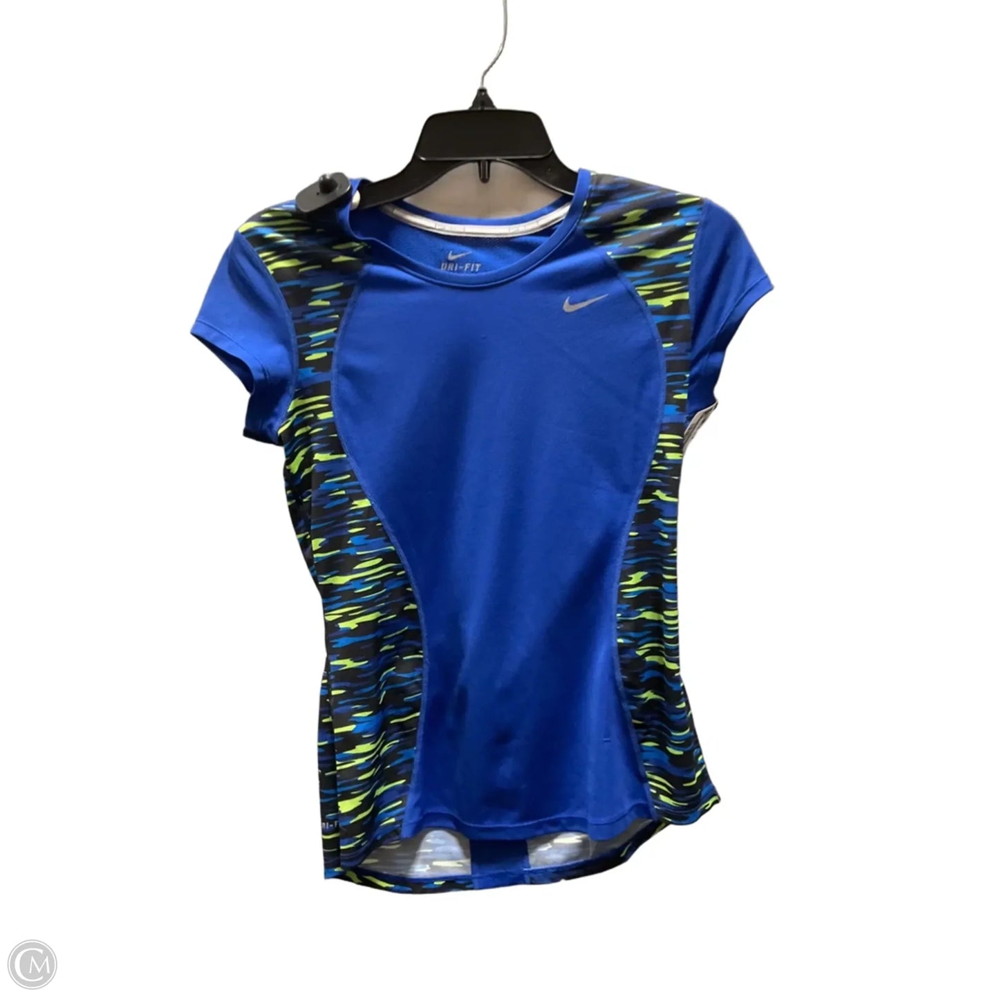 Athletic Top Short Sleeve By Nike In Blue, Size: S