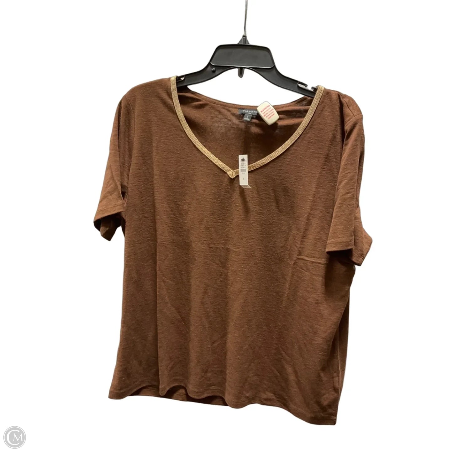Top Short Sleeve By Talbots In Brown, Size: 1x