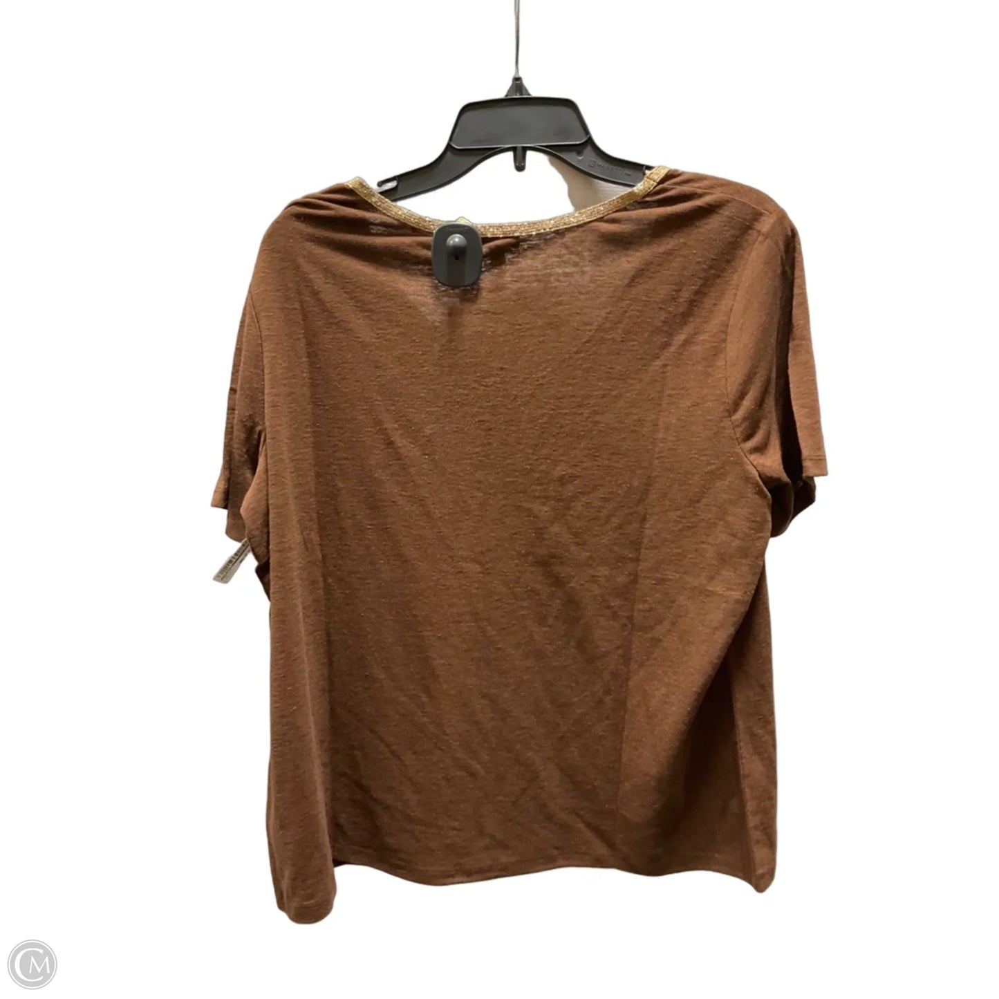 Top Short Sleeve By Talbots In Brown, Size: 1x