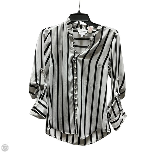 Blouse Long Sleeve By Express In Striped Pattern, Size: S