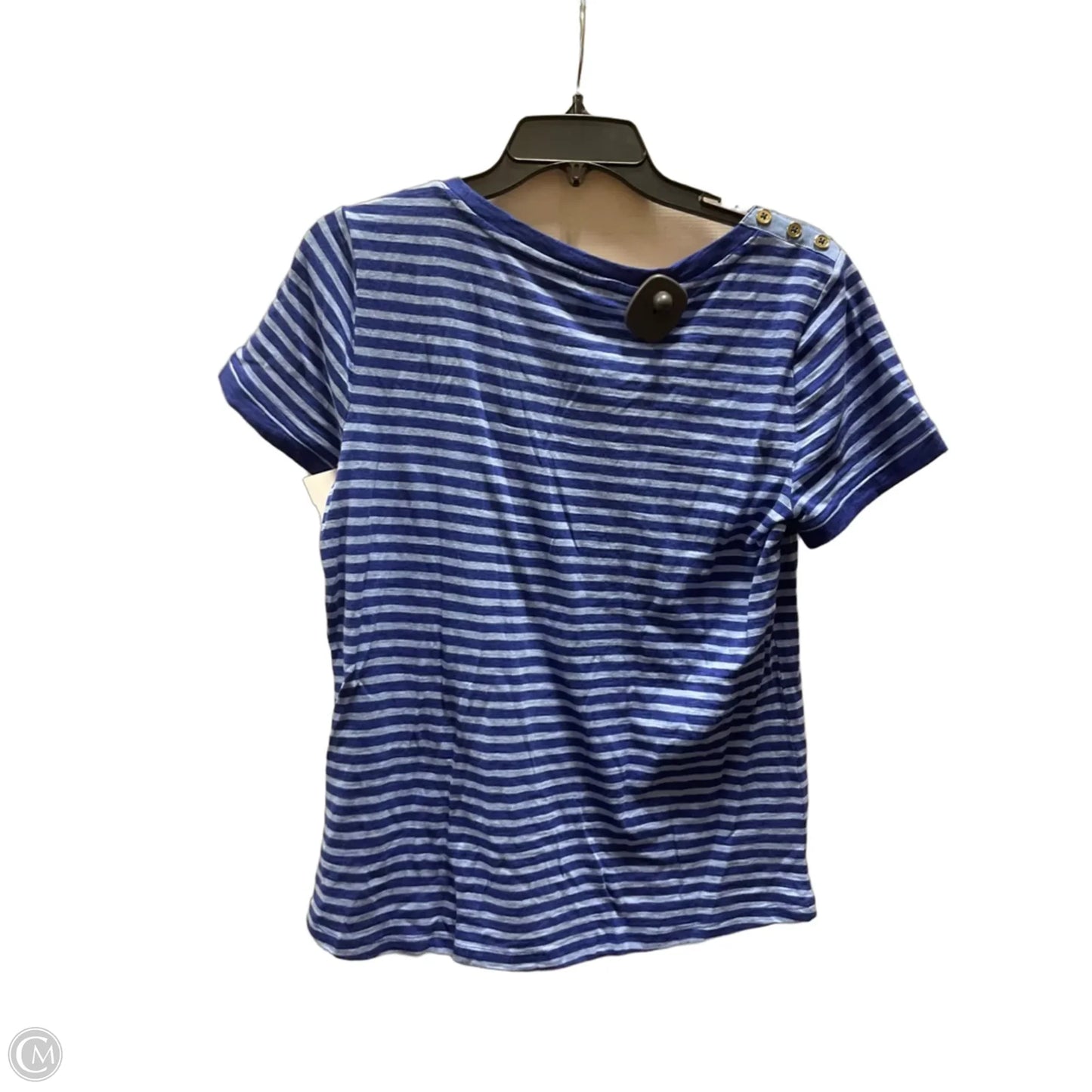 Top Short Sleeve By Talbots In Striped Pattern, Size: M